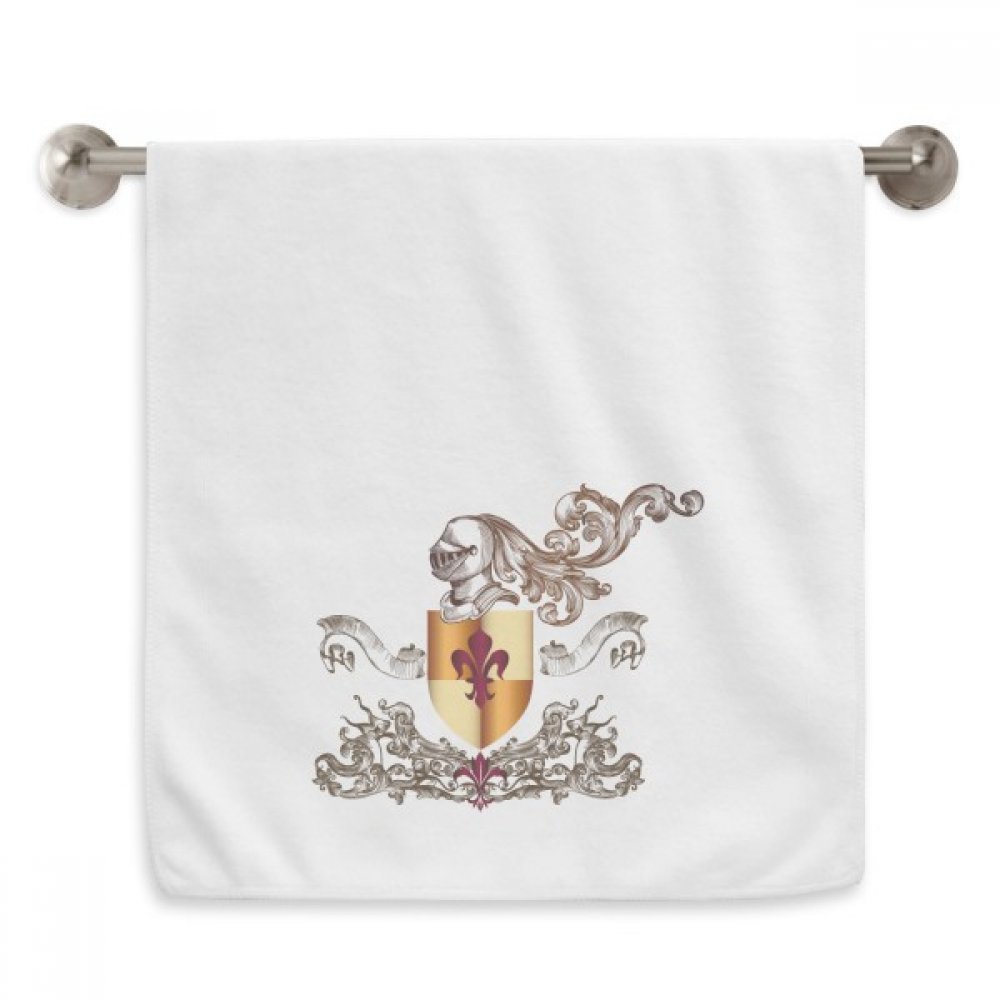Serviettes chevaliers médiévaux 33x74 cm débarbouillettes blanches en coton doux
