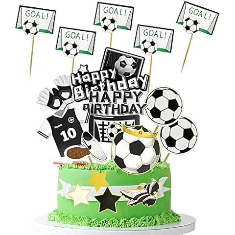 17 Football Cake Dessert Decorations,World Cup Soccer Cake Theme Plugin Decoration Cupcake Sports Decoration,football jersey ball frame goal accessories decoration,Suitable for theme parties etc Cover
