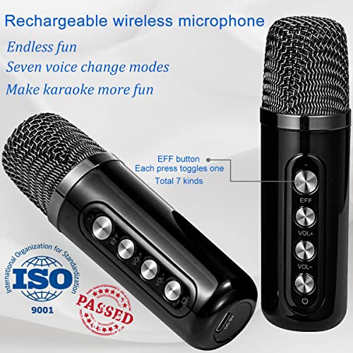 Karaoke Machine With 2 Wireless Microphones And Rgb Lights For Adults Or Kids, Laucnpty Portable Singing Machine Bluetooth Speaker Karaoke System With Vocal Remover Connectable To Tv, U Disk, Tf Card #TOP2