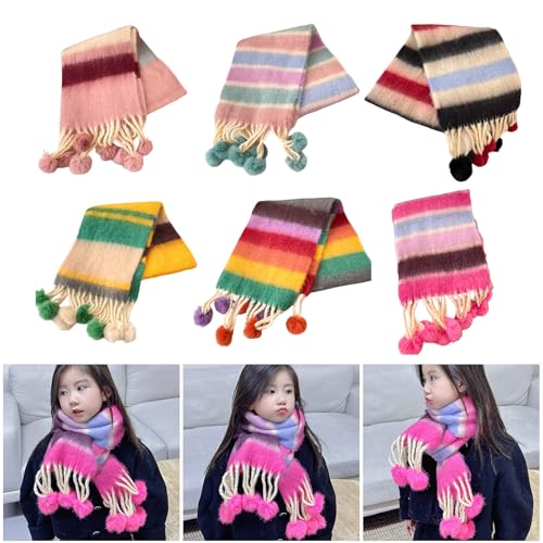 Warm Dopamines Rainbow Scarf Cold Weather Protections Neck Warmer For Children For Daily Outings & Outdoor Activity2