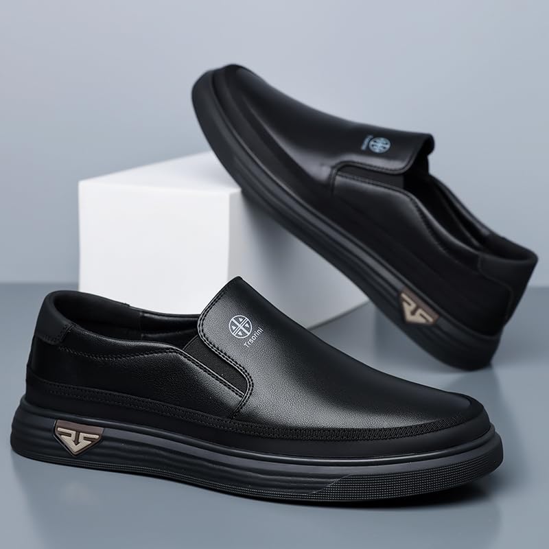 Image of Trsorini Mens Casual Shoes Soft Comfortable Flat Lightweight Moccasin Classic Breathable Leather Men's Shoes