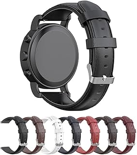 Compatible with SOUYIE T45S Leather Bands for Women Men, Thin Premium Soft Genuine Leather Wristband Vintage Lightweight Bracelet Sport Strap for SOUYIE T45S Smartwatch