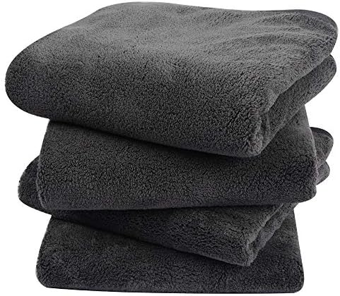 KinHwa Microfibre Hand Towels for Bathroom Super Soft Absorbent Bathroom Towels 40x76 Cm Luxury Thick Quick Dry Bath Towel 2 Pack Dark-Grey