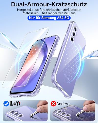 LeYi für Samsung Galaxy A54-5G Hülle mit 2 Stück Schutzfolie-Transparent – Ansicht 4