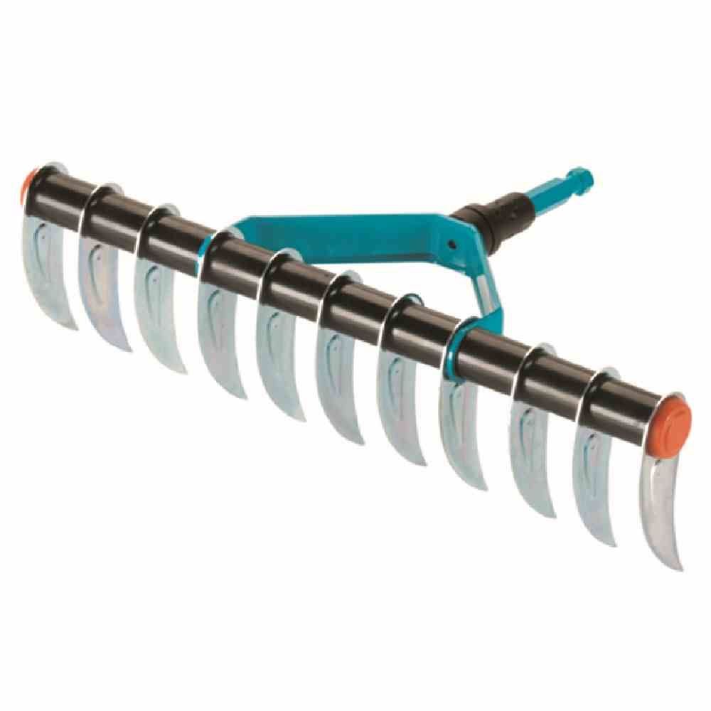 Gardena combisystem-Sternfräse: Gartenfräse zur Saatvorbereitung und Bodenlockerung, 14 cm & combisystem-Rasenlüfter: Manueller Vertikutierer mit 35 cm Arbeitsbreite