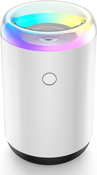 Portable Mini Humidifier, Fioyal Small Air Humidifiers for Bedroom, 2 Mist Modes & Auto Shut Off, 7-Color Changing RGB Car Humidifiers, Quiet Operation for Baby Plant Office Travel