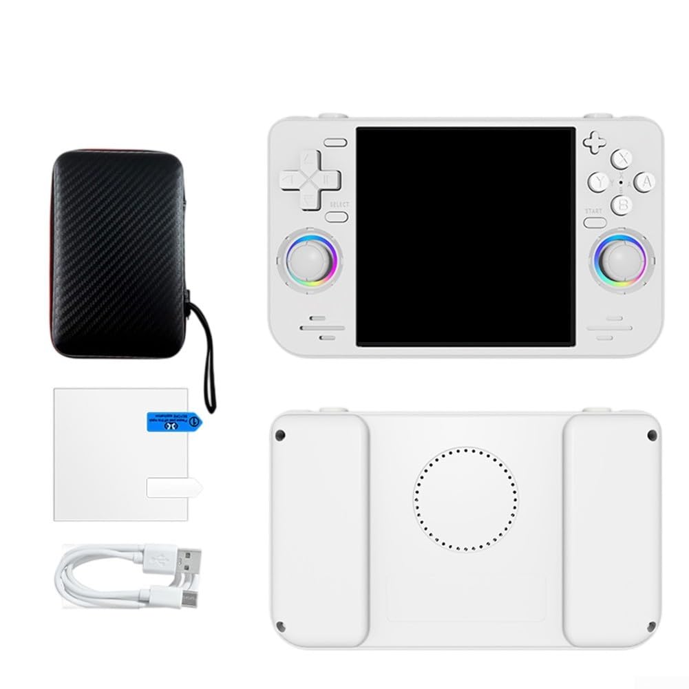 Dispositivo di gioco portatile con oltre 20000 giochi retrò classici e WiFi nativo per competizioni e giochi online (128G bianco)