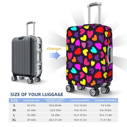 Colorful Hearts Travel Luggage Covers - Elasticity Suitcase Covers Protector for Luggage 18-32 Inch2