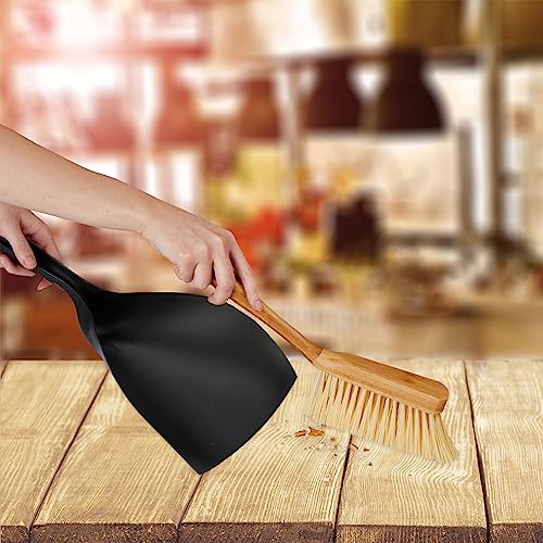 Relaxdays Mini Dustpan and Brush, Black/Natural, 36 x 25 x 6 cm - Image 3