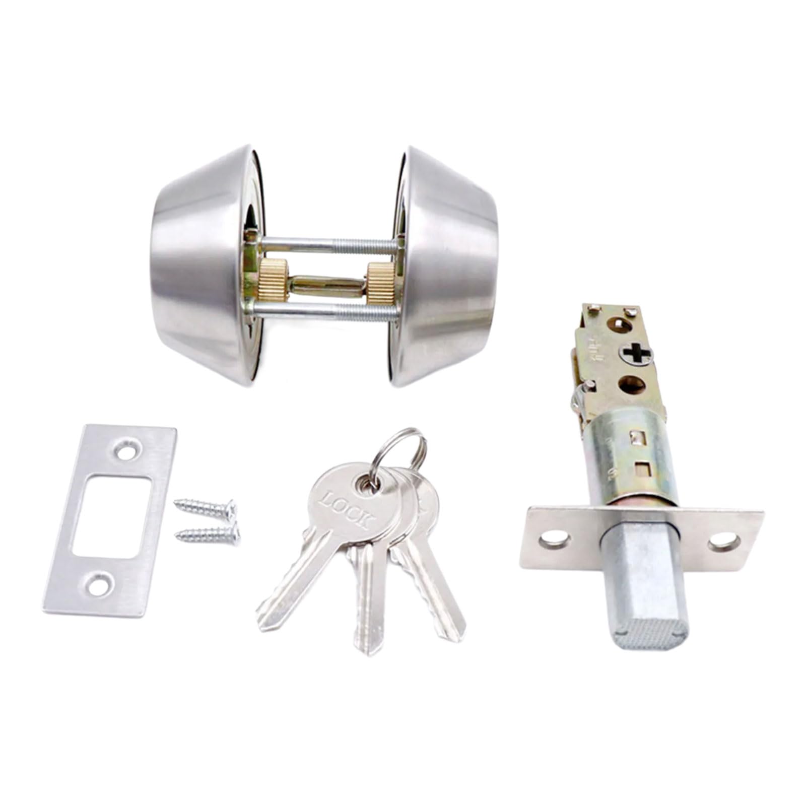 Stainless Steel Entry Door Invisible Door Exterior Knobs with & Keys for Entrance, Front Household Invisible