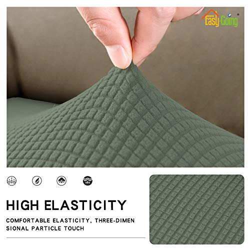 Image of Easy-Going Stretch 1 Piece Loveseat Couch Cushion Cover for Sofa | Sofa Cushion Furniture Protector Sofa Seat sofa slipcover Washable sofa cover soft with Elastic Bottom Greyish Green