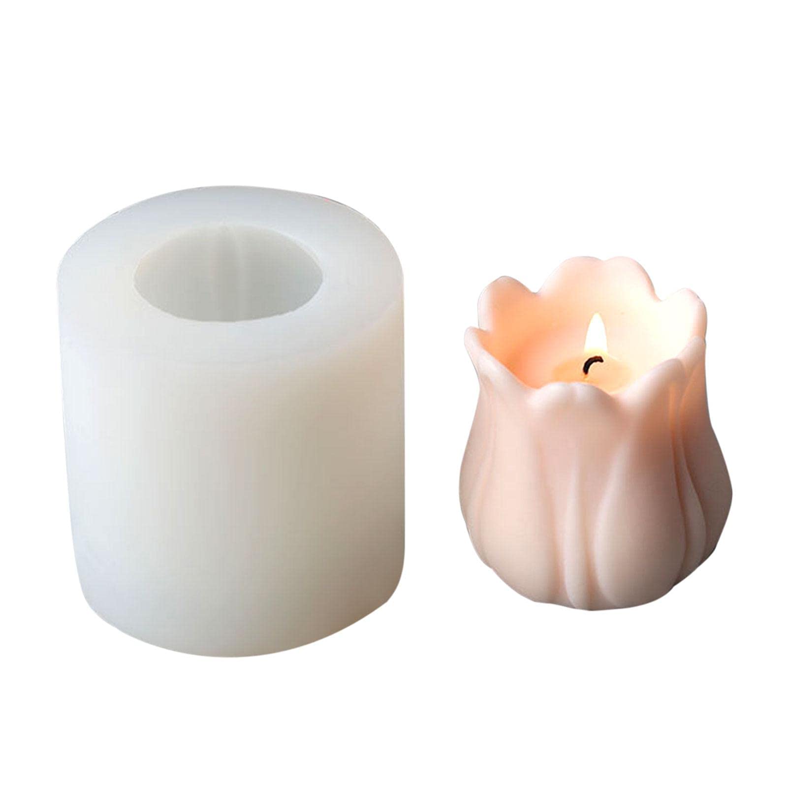 Moule en Silicone pour Bougies aromatiques, Moule en Silicone pour Tulipes, Moule 3D pour Bougies, Moule Manuel pour Bougies aromatiques en Silicone, Fournitures pour Bougies DIY