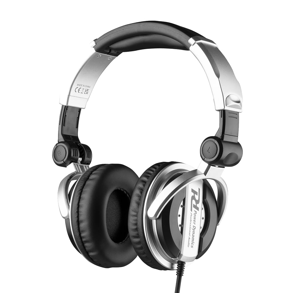 Power Dynamics PH510 Casque DJ, Accessoire Pro, Haute Qualité, Matériel Professionnel, Facile à Transporter, Pilotes 50mm pour SPL Élevés, Adaptateur à Visser 3,5-6,35 mm