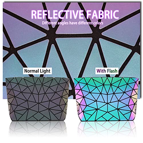Geometric Purse for Women,Geometrics Luminous Purses Handbags and Holographic crossbody bag（Small）2