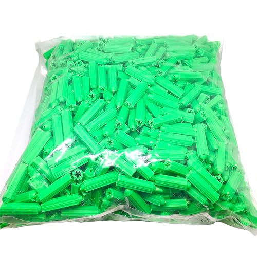 TopHomer 200Pcs Expandet Screw Anchors, Plastic Drywall Screw Anchor Plug, Green Masonry Screw Drywall Expansion Fixing for Porous Bricks, Aerated Concrete, and Wall Materials-M8