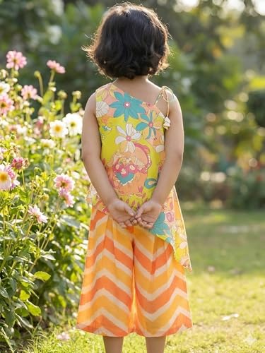 Image of Ethnic kurta for girls | Kids Salwar Suit Set | Girl's Printed top Sharara Dress Set for kids girls
