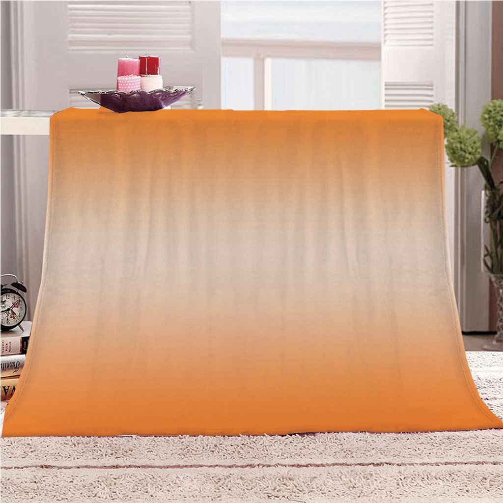 Couverture orange en flanelle 150x200 cm douce pour canapé et lit en toutes saisons