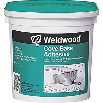 DAP 7079825053, 1-Quart 25053 Weldwood Cove Base Adhesive, White, 32 Fl Oz