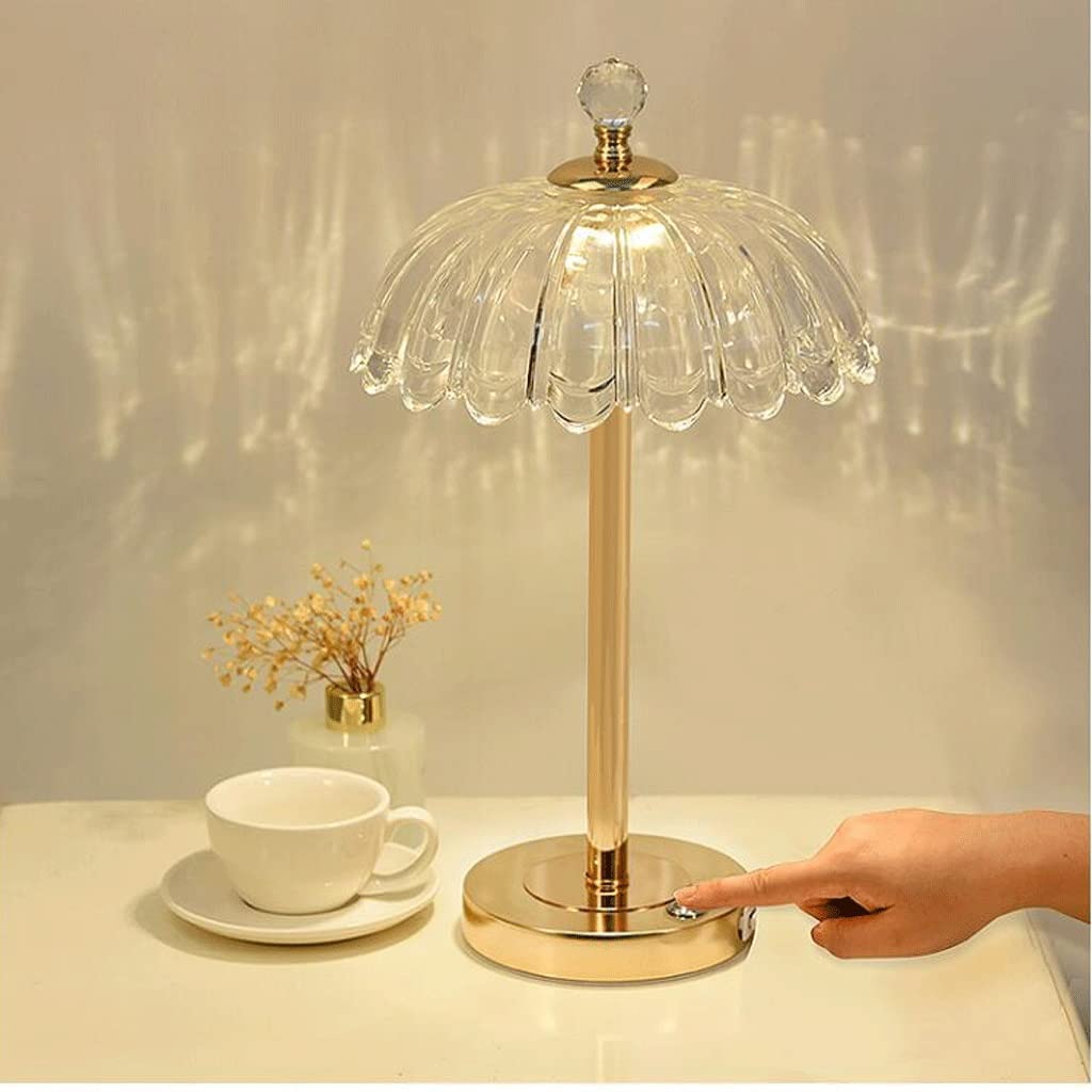 Lampa stołowa Lampka nocna Lampka nocna Lampka nocna Lampa stołowa LED Może być używana do ładowania telefonów komórkowych (interfejs USB), sterowanie dotykowe Lampa kryształowa Dekoracyjny klosz