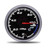 Artikel Gewicht: 500g no-branded Kraftstoffanzeige 60mm Car Racing Messgerät Digitalanzeige Turbo Boost Bar Gauge Wassertemperatur Öldruck Tachometer Volt Luft-Kraftstoff-Gauges CGFEUR