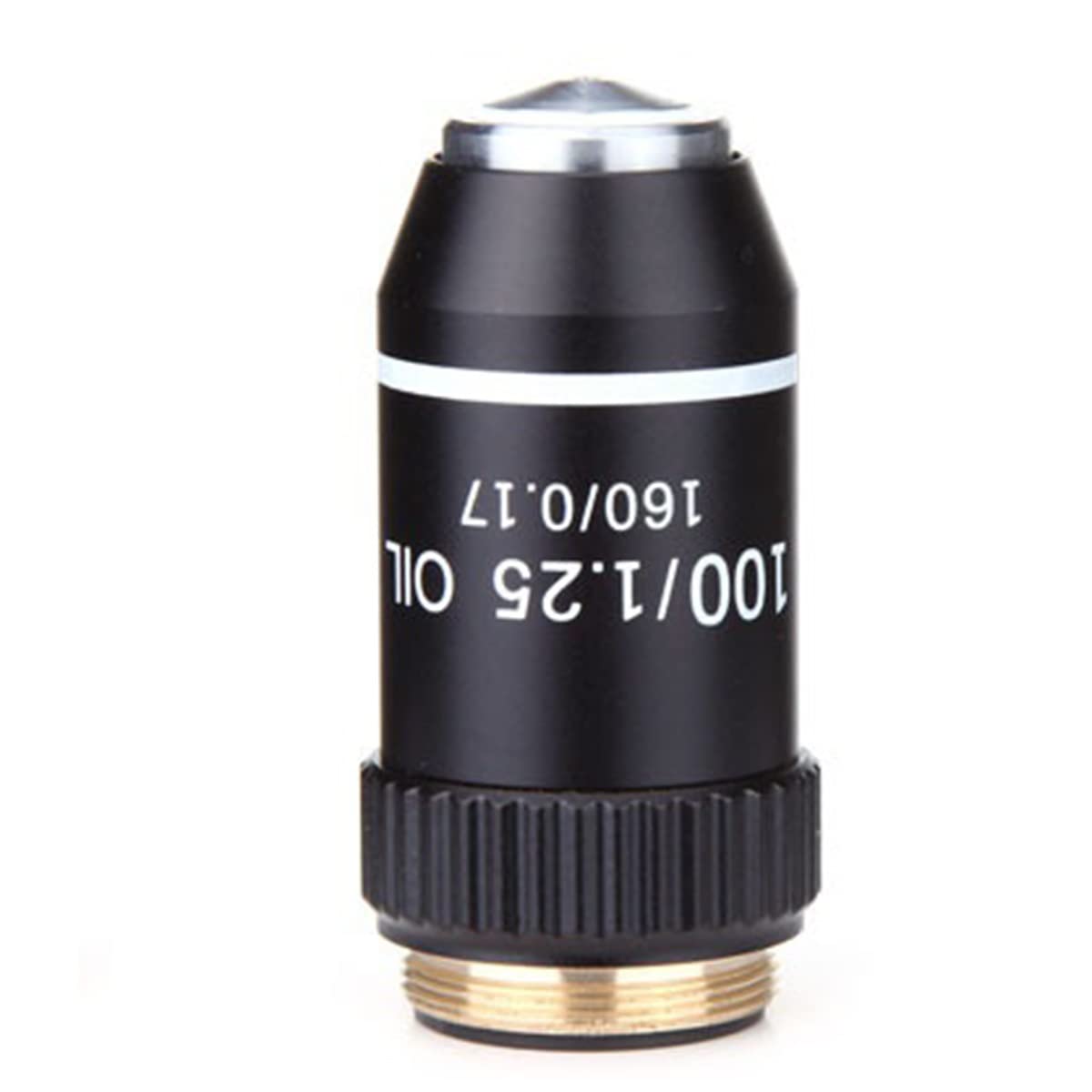 Microscope 195 Achromatic Objective Lens 4X 10X 20X 40X 60X 100X Biological Microscope Lens(Black 100X)