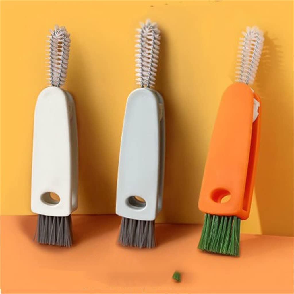 Cup Lid Seam Baby Bottle Nipple Cleaning Brush Multifunctional Carrot Shape Three-in- Household Products