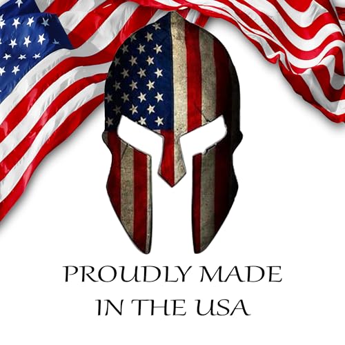 Image of Large Spartan Gladiator 300 Helmet American Flag Patriotic Auto Car Decal Bumper Sticker Truck RV SUV Boat Window Support US Military (5 inch)