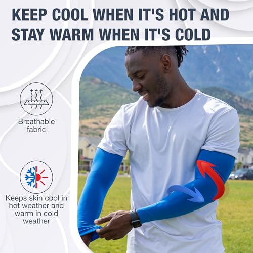 Image of SportsTrail Cooling Arm Sleeves for Men & Women - Breathable, UV Sun Protection, Sports Arm Sleeves for Women, Men & Youth