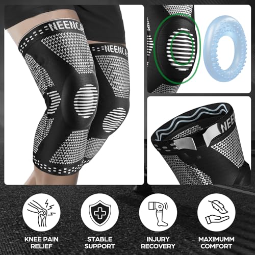 NEENCA Professional Knee Brace, Compression Knee Support with Patella Gel Pad & Side Stabilizers, Medical Knee Sleeve for Pain Relief, ACL,PCL, Meniscus, Injury Recovery, Arthritis, Sports, Workout...