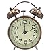 EASEHOME Classico Sveglia da Comodino, Sveglia a Doppia Campana di Quarzo Analogico Sveglia Viaggi Vintage Orologio Silenziosa Luce di Notte Aallarme Suoneria Forte, 3 Pollici Numeri Arabi