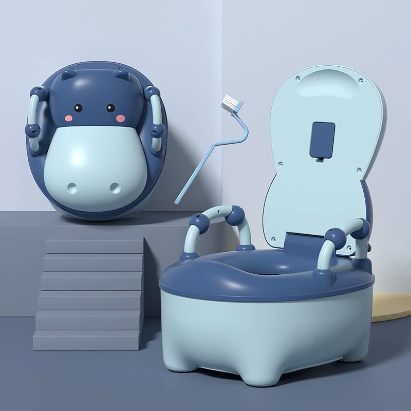 Jaffiust 1pcs,Potty Training Toilet, Realistic Potty Training Seat, Toddler Potty Chair with Soft Seat, Removable Potty Pot, Toilet Tissue Dispenser and Splash Guard, Non-Slip for Toddler& Kids（Blue）