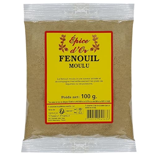 Fenouil En Poudre 100g - Epice d'Or, 100% Naturel, Sans Additifs, Sans Arôme Artificiel, Sans Conservateur