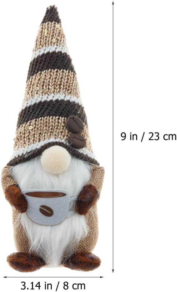 2pcs Coffee Gnome Halloween Ornament Cloth Powder Holiday Decorations image 2