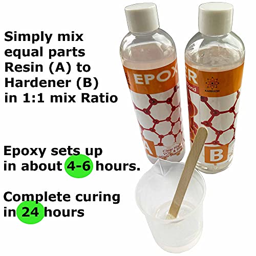 Image of KBX-15 Super Bond - Epoxy Resin Kit - 2 Part Crystal Clear epoxy - High Strength, High Gloss VOC & BPA Free - UV Resistant - Multi Purpose, Fiberglass, Carbon Fiber, Surface Coating (6)