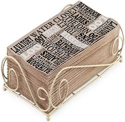 Boston International Savannah Guest Towel Napkin Holder Caddy, Antique White