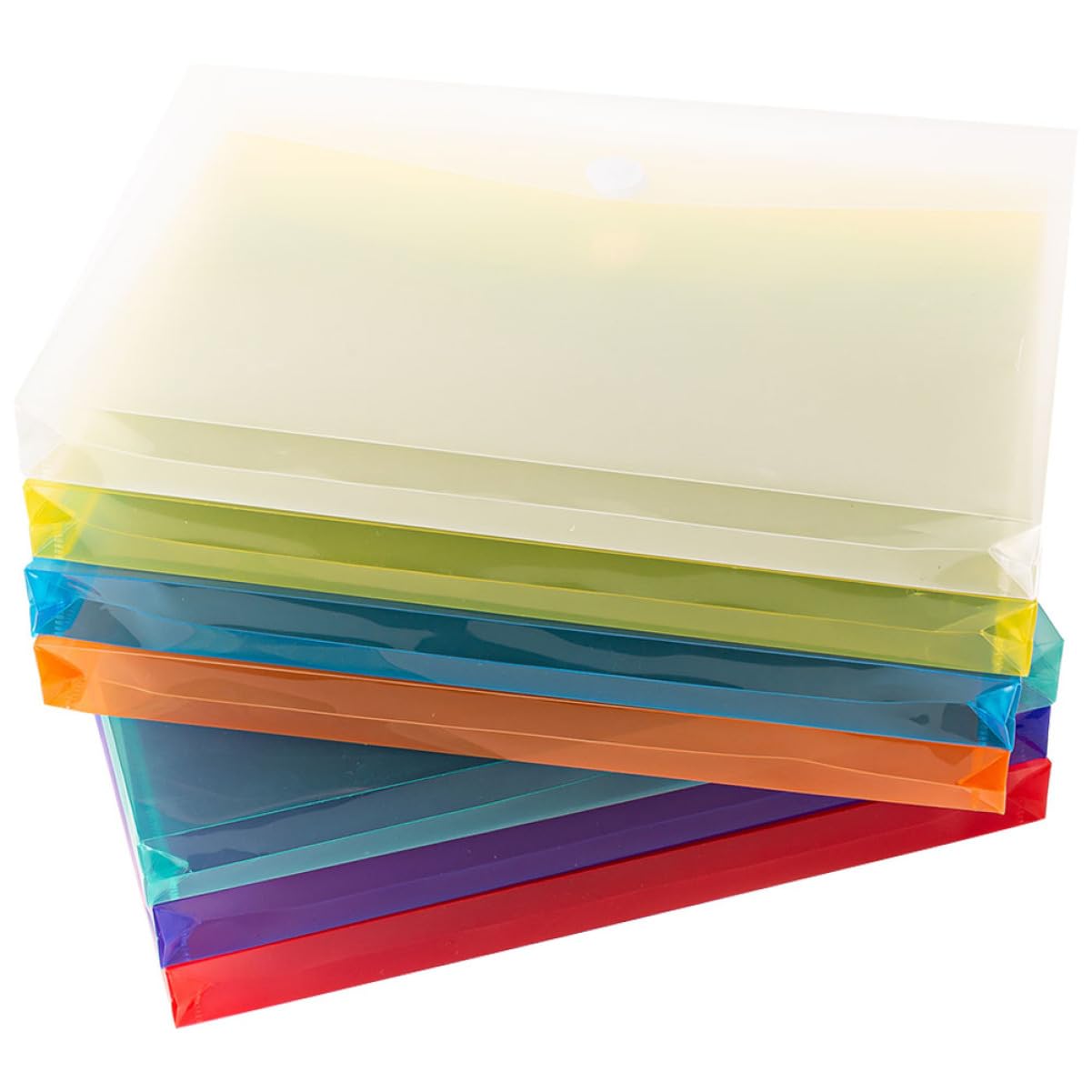 Operitacx 14pezzi Buste Documenti Colorate Organizer Riutilizzabili Plastica Per Archiviazione Per Ufficio e Scuola Chiusura Con Pulsante Di Sicurezza