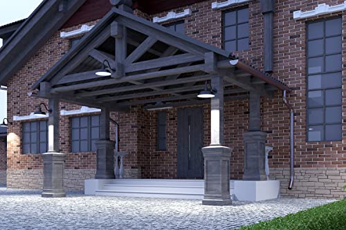 14In. Satin Black Outdoor Gooseneck Barn Light Fixture With 14.5 In. Long Extension Arm - Wall Sconce Farmhouse, Vintage, Antique Style - Ul Listed - 9W 900Lm A19 Led Bulb (5000K Cool White) #TOP3