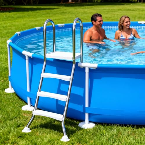 Escalera de piscina 3 peldaños doble cara acero inox miniatura 2