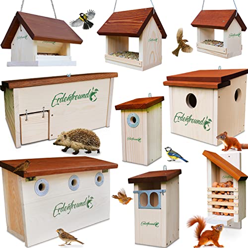 ERDENFREUND® Eichhörnchen Kobel artgerecht mit 3 Fluchtlöchern Eichhörnchenhaus zum Nisten Jungtiere aufziehen und für die Winterruhe von Eichhörnchen