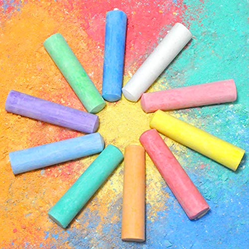 Joyin 60 Pcs Sidewalk Chalk Set (10 Colors), Non-Toxic Washable Outdoor Jumbo Chalk Set For Painting On Chalkboard, Art Play And Playground Toy #TOP3