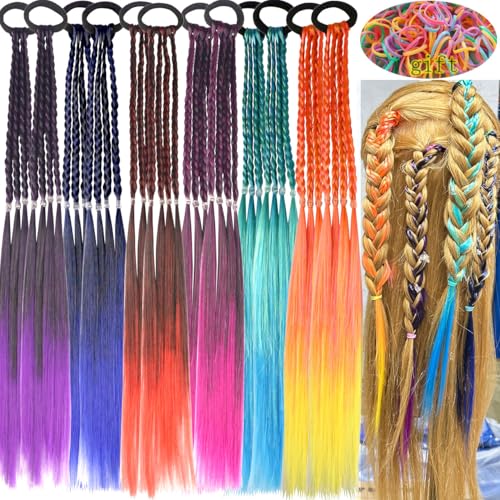 Girl hair accessories, children's colorful braided hair extensions