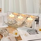 Design miroir élégant : la base du miroir rectangulaire argentée avec bordure pailletée ajoute une touche de glamour et de sophistication, idéale comme centre de table pour les tables à manger, les buffets ou les cheminées.