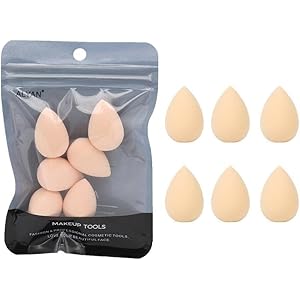 6PCS Mini Makeup Sponge Small Beauty Sponge Blender Set for Foundation, Powder, Concealer Highlight,and Eye Shadow, Puffs and Wedges