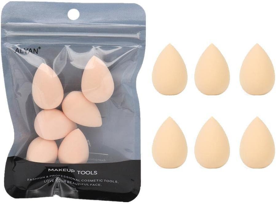6PCS Mini Makeup Sponge Small Beauty Sponge Blender Set for Foundation, Powder, Concealer Highlight,and Eye Shadow, Puffs and Wedges