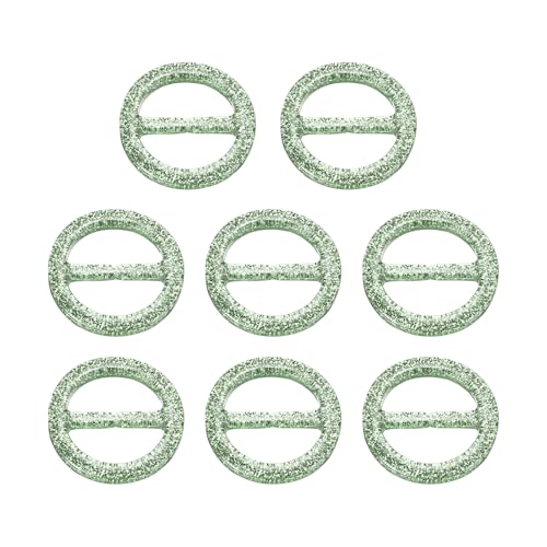 Image of uxcell Plastic Tee Shirt Clips, Round Bling Resin Scarf Ring Buckle, Fashion Tie Circle Clip