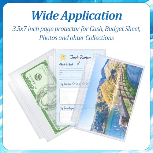 50 Stück A6 Binder Klarsichthüllen Ringbuch, 6-Loch Ringbuch Budget Binder Taschen Wasserdicht Kunststoff Geld Zipless Umschläge, A6 Prospekthüllen Ohne Zipper Schutzhülle Ringordner Bindertaschen