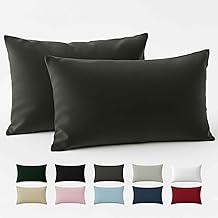 40 x 60 cm Reinforced Cotton Pillow Case - Anthracite - Tight Weave of 57 Thread Count/cm² - Pillow Case 40 x 60 cm - Oeko Tex Certified