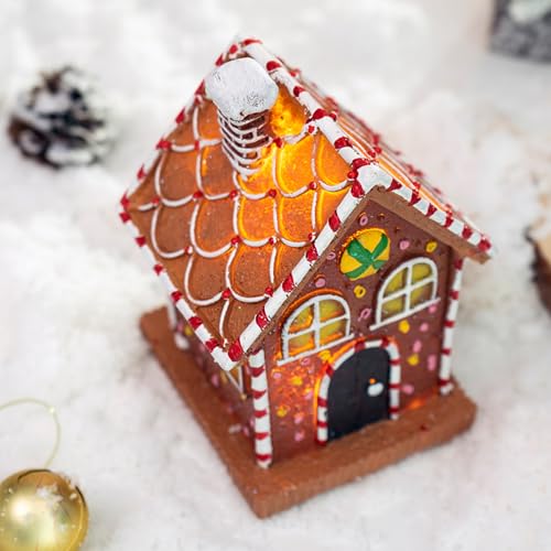 Maison en pain d'épices résine déco Noël sans miettes durable - 8