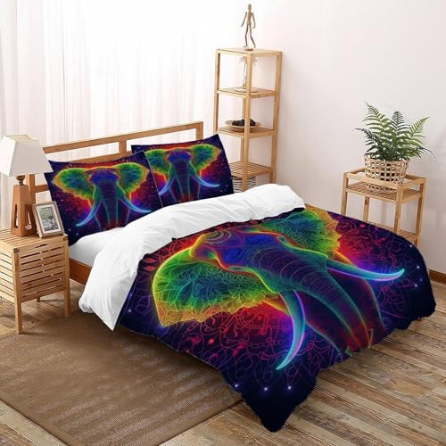 Housse de couette éléphant 220x240 cm avec 2 taies d'oreiller