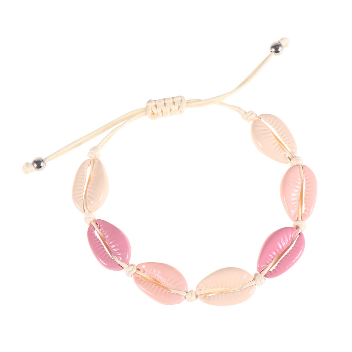 PRETYZOOM Cowry Beaded Puka Shell Bracelet Handmade Shell Bracelet Ornament for Hawaiian Party Jewelry Ornament Summer Costume Accessory 2pcs ( Style 4 )